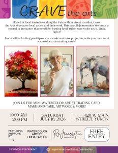 Yukon Oklahoma Crave the Arts Event information pertaining to ReJenneration Wellness. July 18th, 2026. 10:00 am to 2:00pm CDT.
